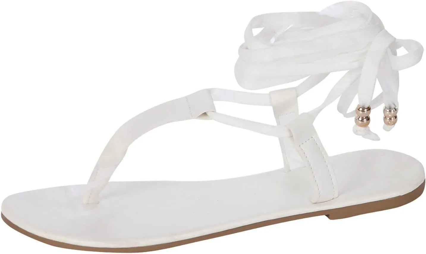 Women Lace Up Strappy Thong Sandals Summer Trendy Beach Flat Sandal Clip Toe Comfort Shoes Flip Flops 2025 New