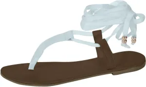 Women Lace Up Strappy Thong Sandals Summer Trendy Beach Flat Sandal Clip Toe Comfort Shoes Flip Flops 2025 New