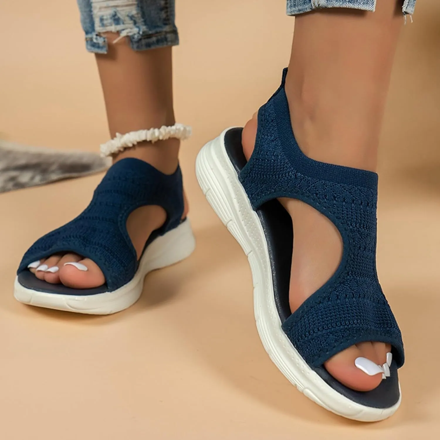 Women Walking Sandals Arch Support Comfortable Orthopedic Plantar Fasciitis Sport Athletic Sandals Ladies Casual Open Toe Sandals for Summer Beach
