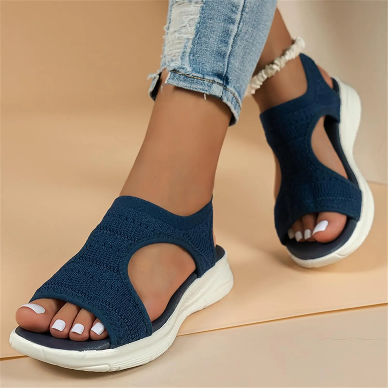 Women Walking Sandals Arch Support Comfortable Orthopedic Plantar Fasciitis Sport Athletic Sandals Ladies Casual Open Toe Sandals for Summer Beach