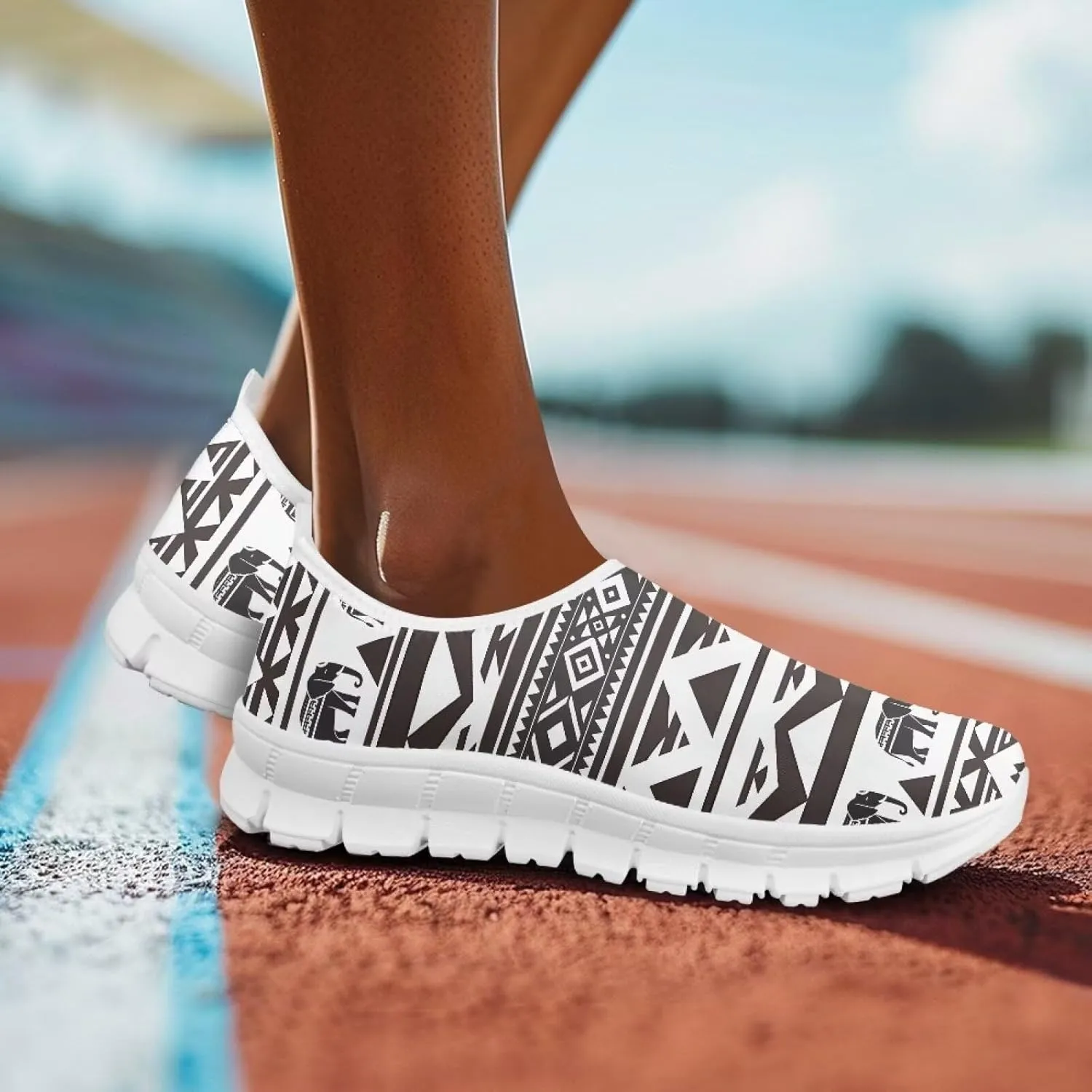 Women's Fashion Sneakers Slip On Walking Loafers Travel ShoesWhite Sole