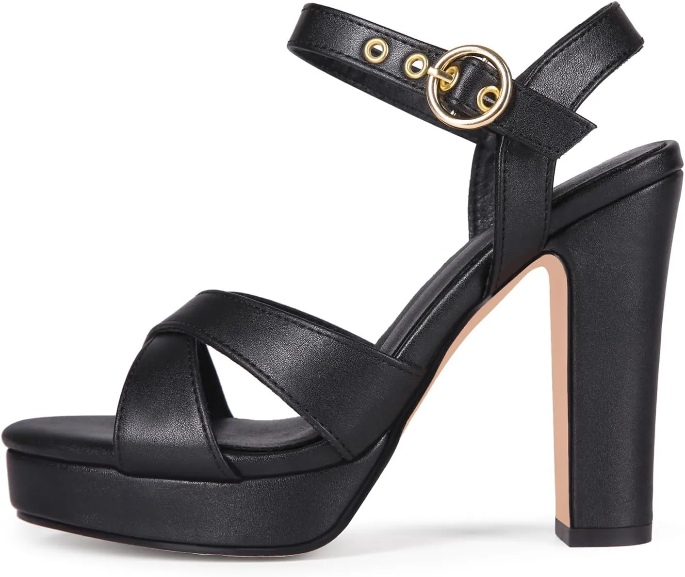 Women's High Heel Platform Sandals Chunky Heels Ankle Strap Open Toe Sandals Block Heeled Wedding Party Dress Shoes
