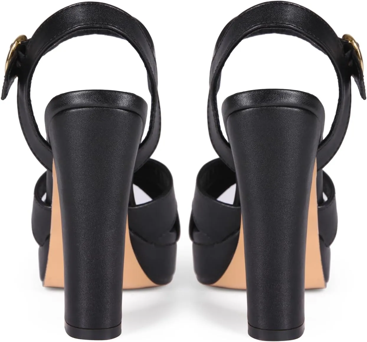 Women's High Heel Platform Sandals Chunky Heels Ankle Strap Open Toe Sandals Block Heeled Wedding Party Dress Shoes
