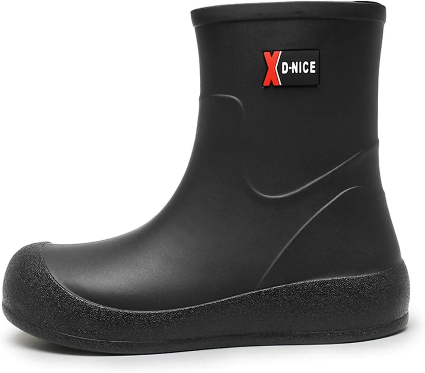 Women's Mid Calf Rain Boots Waterproof Fashion Garden Shoes Anti-Slipping Rainboots Comfortable Insole Light Rain Shoes