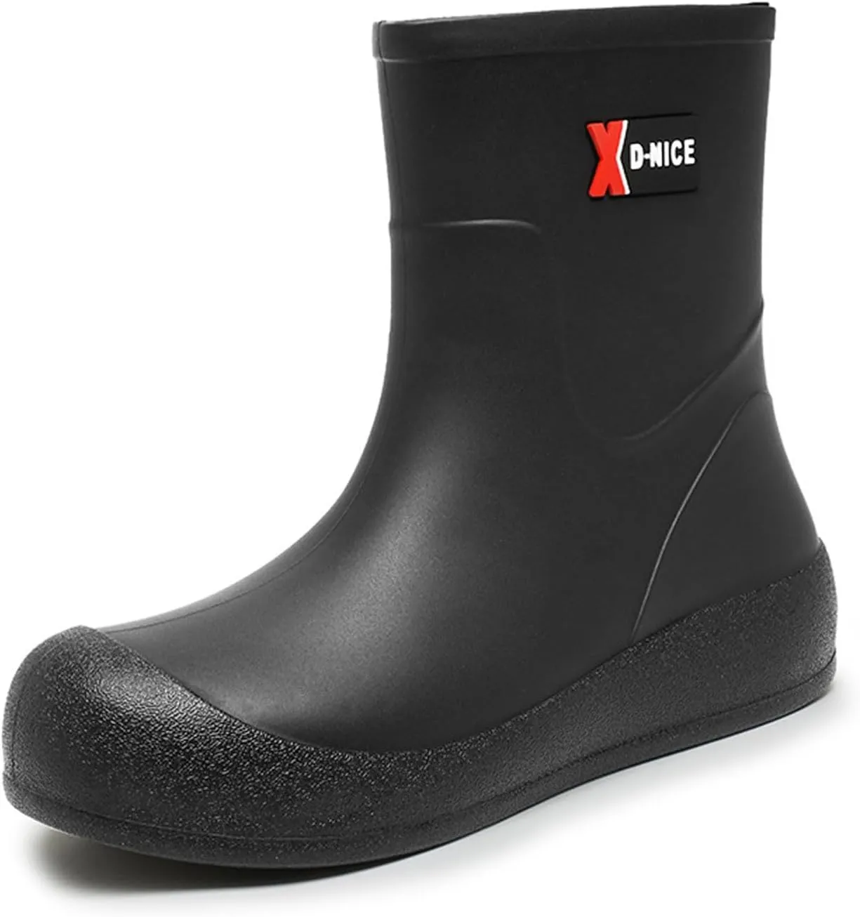 Women's Mid Calf Rain Boots Waterproof Fashion Garden Shoes Anti-Slipping Rainboots Comfortable Insole Light Rain Shoes