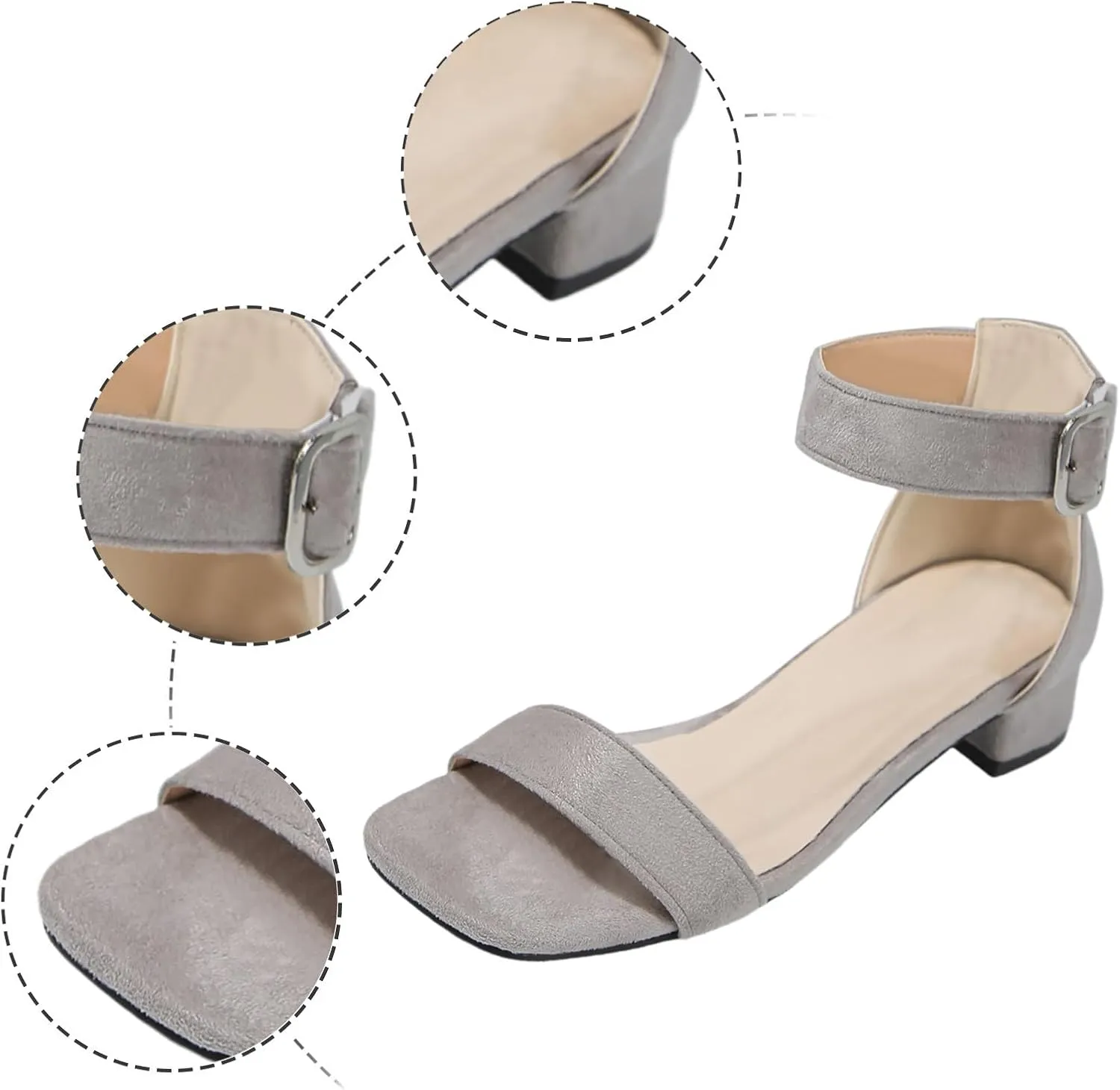 Women's Open Toe Ankle Buckle Heeled Sandals Open Toe Ankle Strap Party Dress Pump Elegant Dress Pumps Shoes