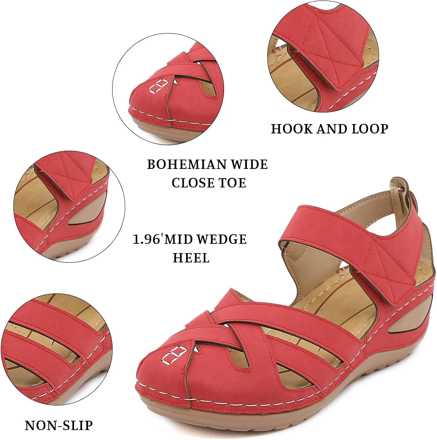 Womens Sandals Comfortable Flat Sandals:Summer Dressy Wedge Sandal Fashion Trendy Closed Toe Fisherman Sandal Hollow Out Sandals 2025