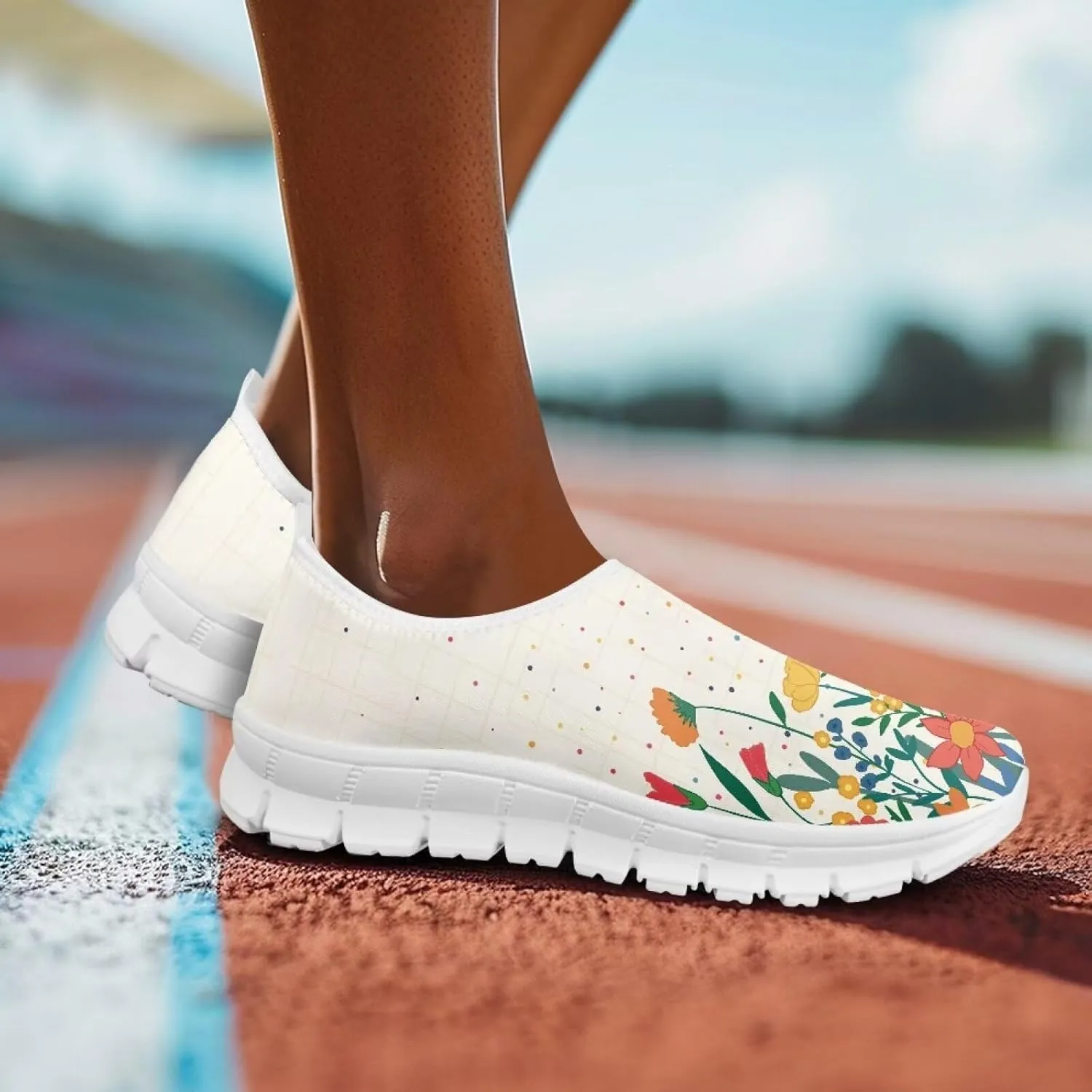 Women's Sneakers Comfy Breathable Lightweight Low Cut Non Slip Walking Running Shoes Valentine's Prints