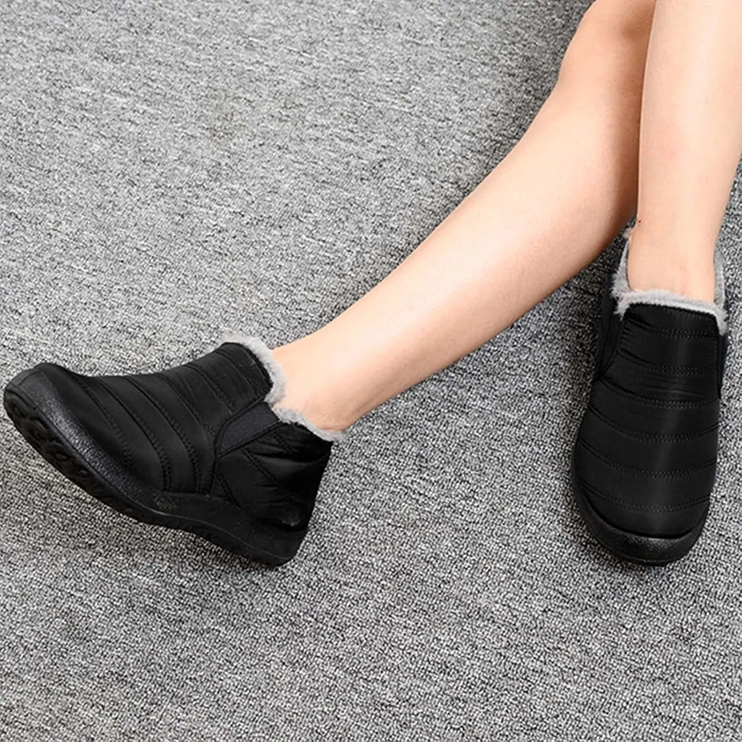 Women's Waterproof Snow Boots Zipper Woman Snow Boots Slip on Slip on Snow Boots Womens Size 7.5 Women Boots Winter Cute Botas De Trabajo Para Mujer Contra El Agua Y Frio Con Cubo
