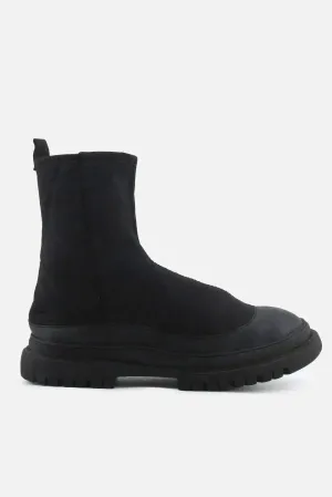 Zara Zipper Chelsea Ankle Boots | Textile