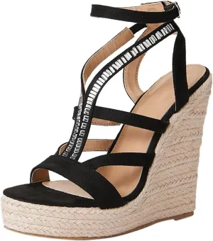 ZSpzx Espadrille Wedge Sandals for Women Comfortable Platform Wedges Heels T-Strap Summer Dressy Low Heel Fish Mouth Dress Open Toe Sandal Retro Women's Wide Width Wedding Fisherman Shoes